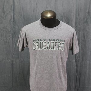 Vintage Graphic T-shirt - Holy Cross Crusaders Block Script - Men's Medium